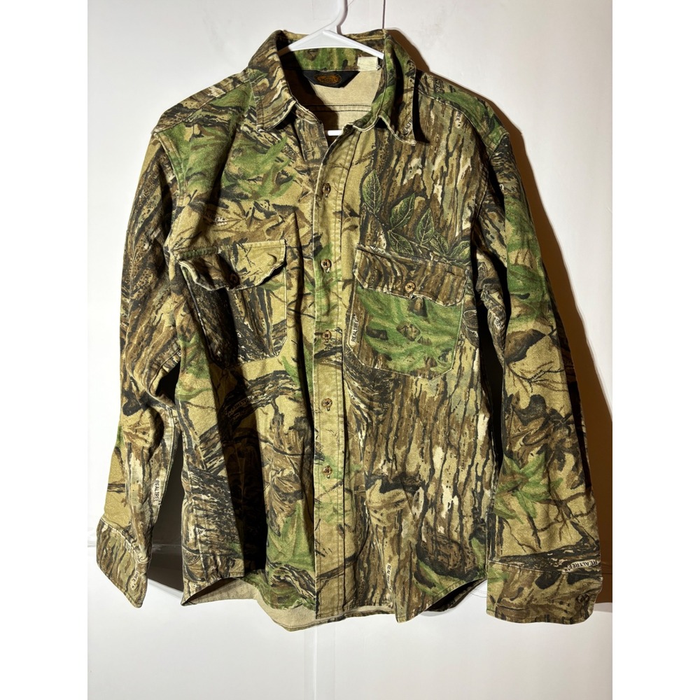 Mens RealTree Camo Classic Woolrich Long Sleeve Button Up Shirt Size Medium